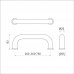Deurgreep enkelgebogen 350 mm m6,mbm, archi design f-1 mat deurdikte 3