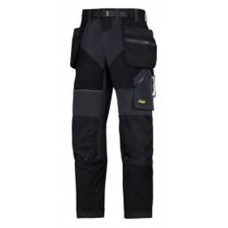Flexiwork, work trousers+ holster pockets , zwart - zwart (0404),