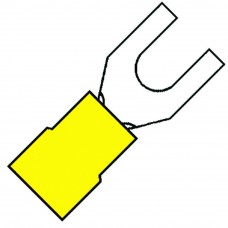 Geisoleerde vorkkabelschoen m6 voor draad 4,0-6,0 mm²