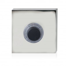 Rvs gepolijst beldrukker vierkant 50x50x8mm met zwarte button 9826.4